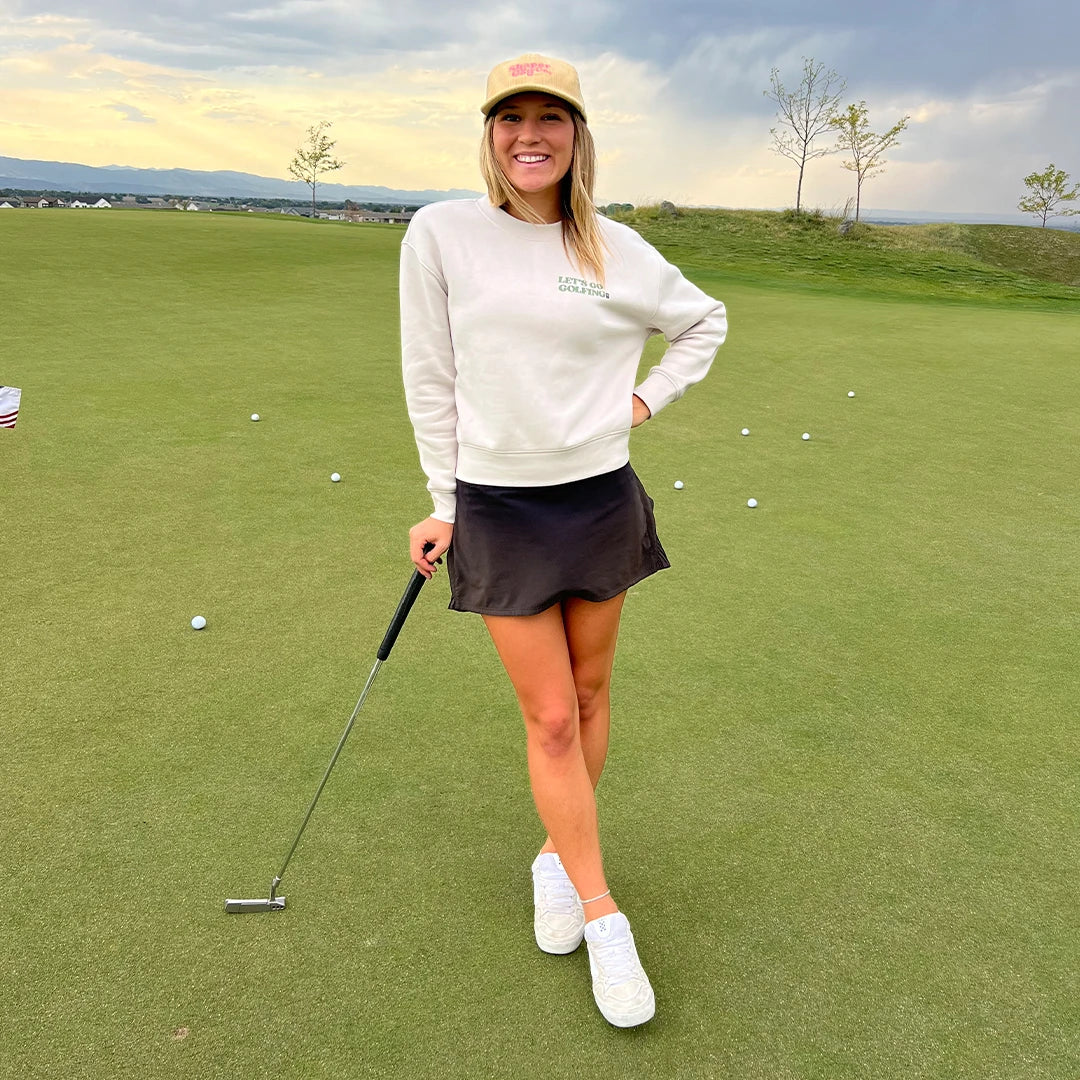 Women's Let's Go Golfing Cropped Crewneck